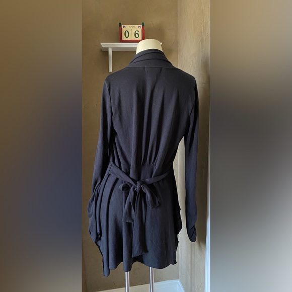 Arden B Lightweight Draped Cardigan Women Open Front Tie 2 Ways Sweater - Picture 2 of 12